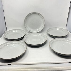 6 Denby Everyday Intro Grey 9” Individual Pasta Bowls